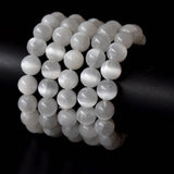 Healing Bracelet | Selenite | Beaded Gemstone Bracelet: 6mm