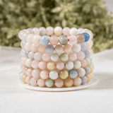 Round Beads Bracelets | Crystal Jewelry | Chakra Bracelet: Howlite / 6mm