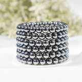Crystal Bracelet | Hematite | Beaded Gemstone Bracelet: 6mm