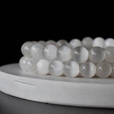 Healing Bracelet | Selenite | Beaded Gemstone Bracelet: 6mm