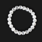 Healing Bracelet | Selenite | Beaded Gemstone Bracelet: 6mm