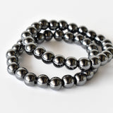 Crystal Bracelet | Hematite | Beaded Gemstone Bracelet: 6mm