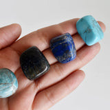 Throat Chakra Gift Set | Healing Crystals | Reiki Kit: SET2 (Tumbles+ Bracelet)
