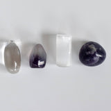 CROWN Chakra Gift Set | Healing Crystals | Reiki Crystal Kit: SET2 (Tumbles+ Bracelet)