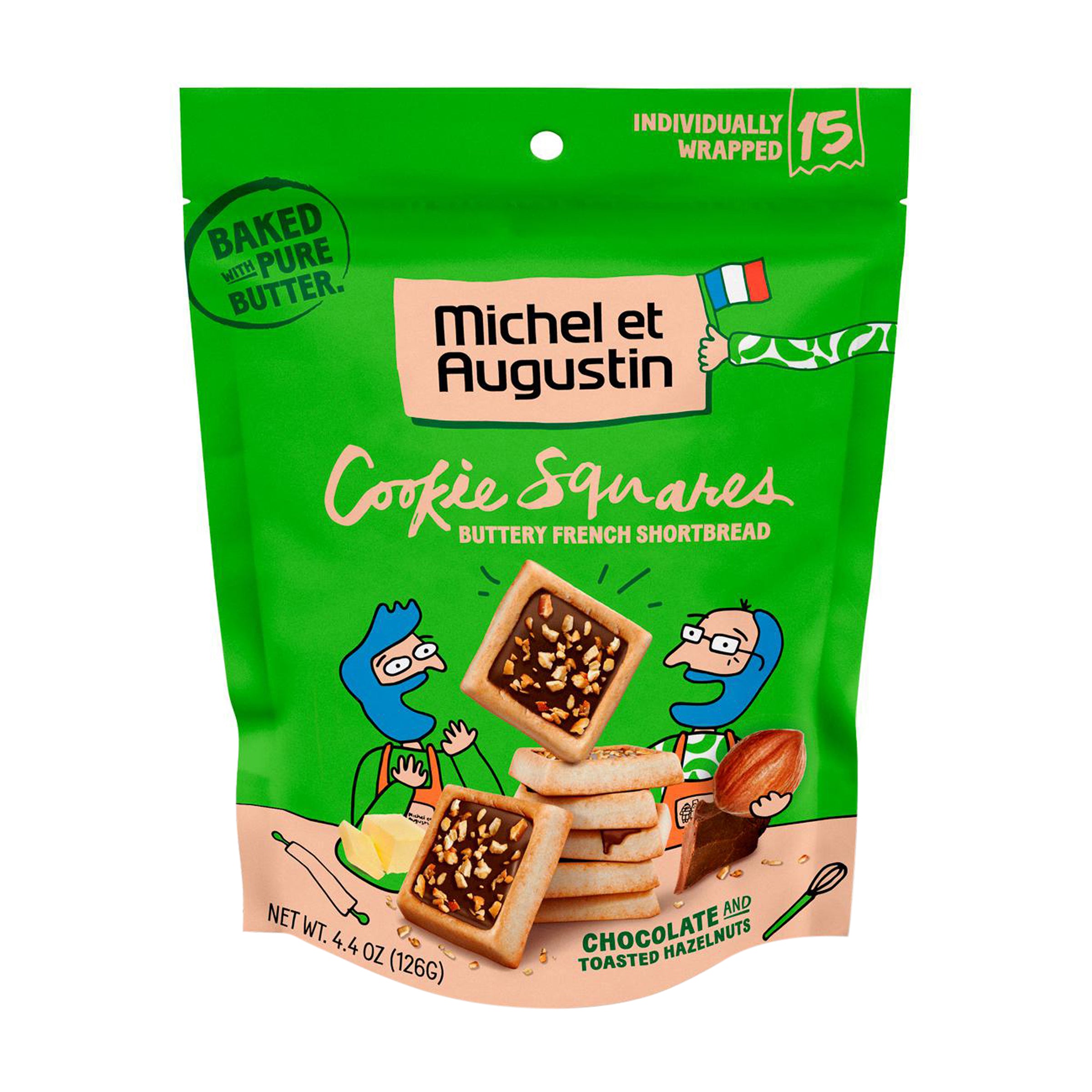 Michel & Augustin Chocolate and Toasted Hazelnut Cookie Squares
