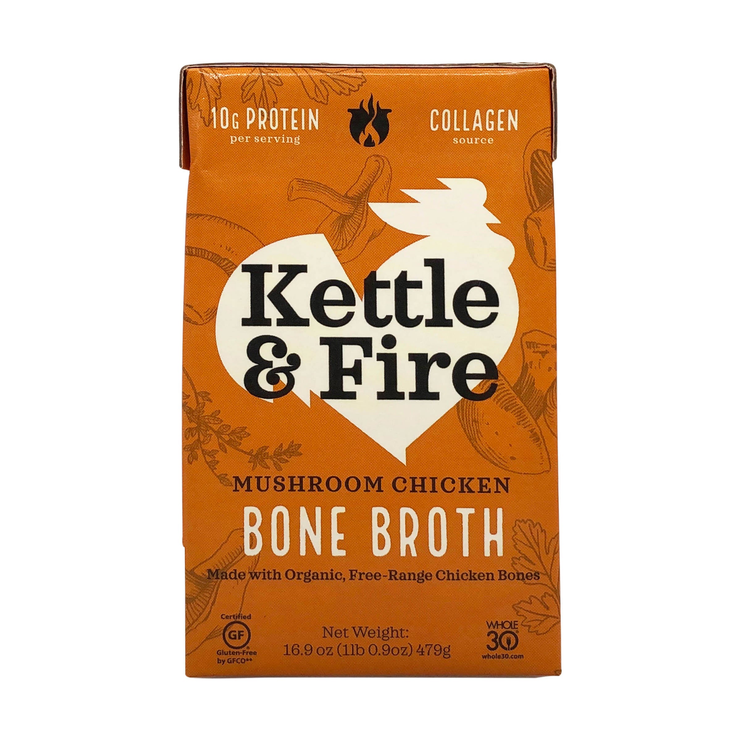 Kettle & Fire Mushroom Chicken Bone Broth 16.9 oz