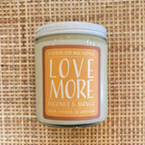 "love more" coconut + mango candle