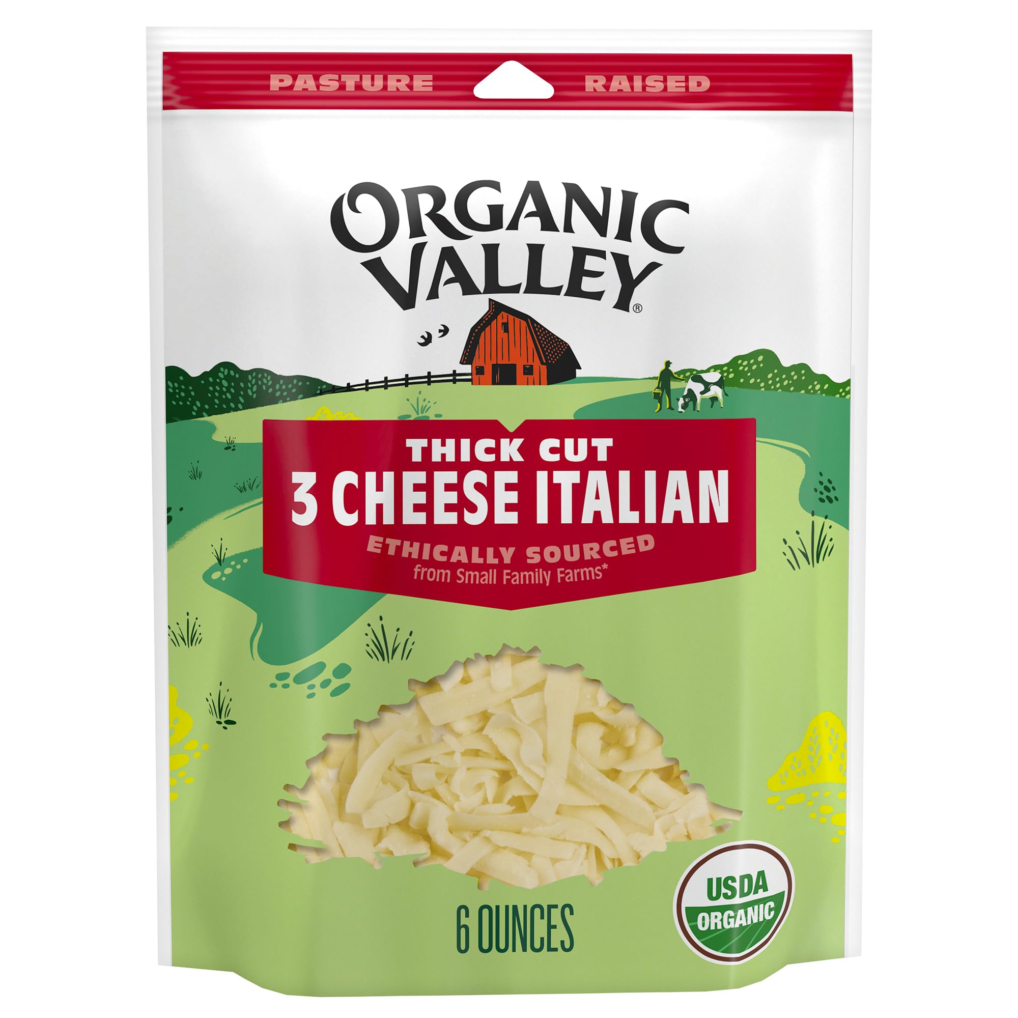 Organic Valley-Thick Cut 3 Cheese Italian