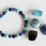 Throat Chakra Gift Set | Healing Crystals | Reiki Kit: SET2 (Tumbles+ Bracelet)