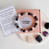 Crystal Gift Set | EMPATH PROTECTION | Crystal Healing Kit: SET2 (Tumbles+ Bracelet)