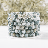 Round Beads Bracelets | Crystal Jewelry | Chakra Bracelet: Howlite / 6mm