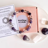 CROWN Chakra Gift Set | Healing Crystals | Reiki Crystal Kit: SET2 (Tumbles+ Bracelet)