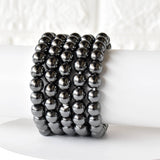 Crystal Bracelet | Hematite | Beaded Gemstone Bracelet: 6mm
