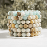 Round Beads Bracelets | Crystal Jewelry | Chakra Bracelet: Howlite / 6mm