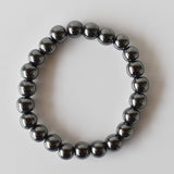 Crystal Bracelet | Hematite | Beaded Gemstone Bracelet: 6mm