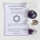 CROWN Chakra Gift Set | Healing Crystals | Reiki Crystal Kit: SET2 (Tumbles+ Bracelet)