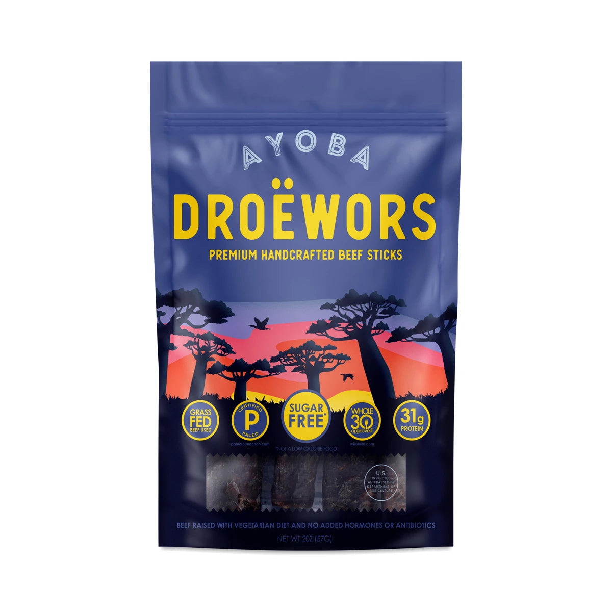 Ayoba-Yo Droewors Beef Sticks 2oz