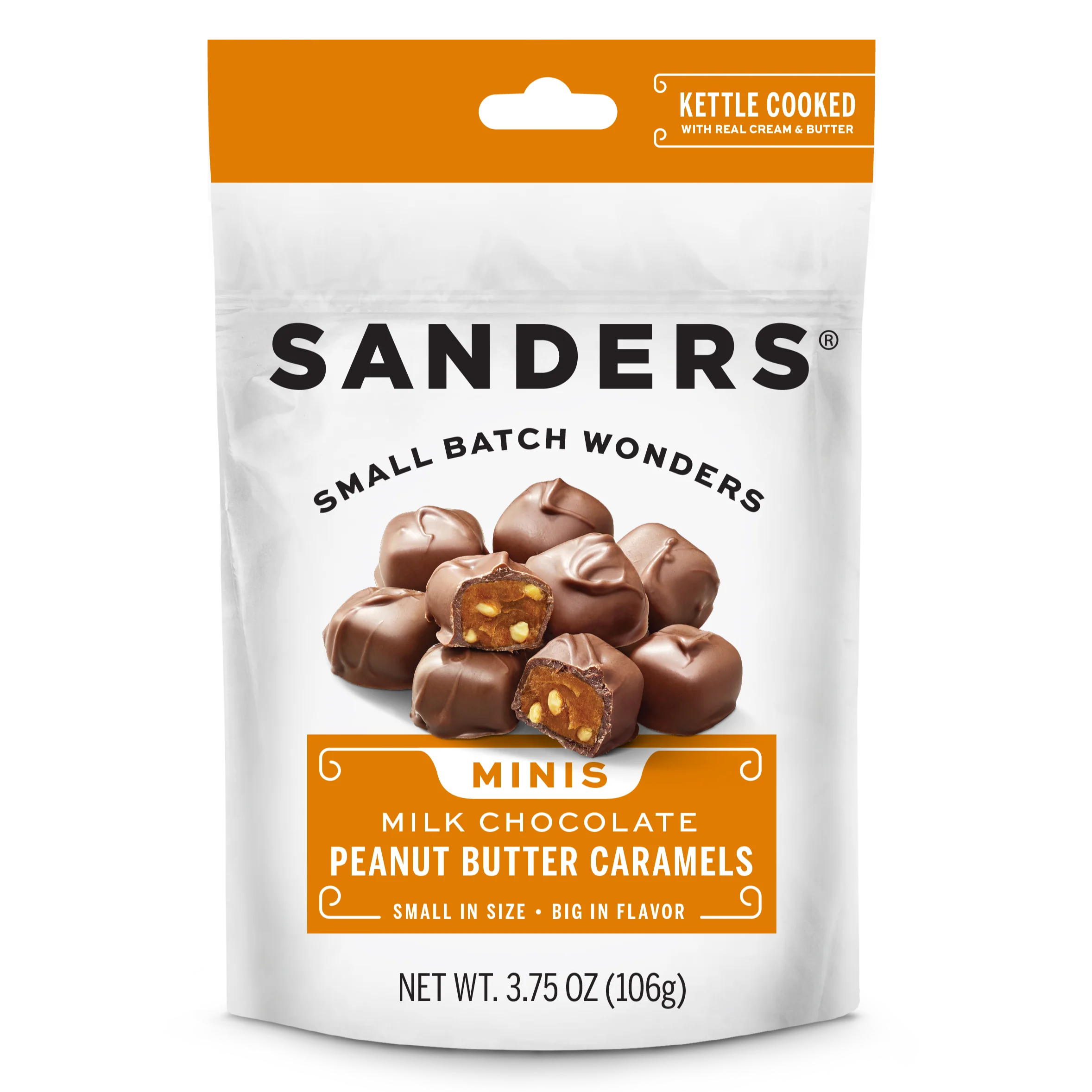 Sanders Minis Milk Chocolate Peanut Butter Caramels 3.75 oz