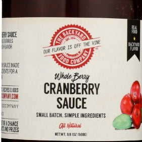 Backyard Food Co Whole Berry Cranberry Sauce 1lb 1oz