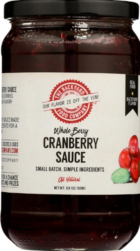 Backyard Food Co Whole Berry Cranberry Sauce 1lb 1oz