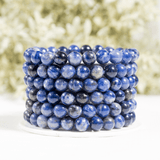 Round Beads Bracelets | Crystal Jewelry | Chakra Bracelet: Howlite / 6mm