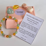 Good Luck Crystal Gift Set | Tumbled Stones | Gem Bracelet: SET1 (Tumbles)