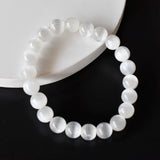 Healing Bracelet | Selenite | Beaded Gemstone Bracelet: 6mm