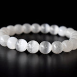Healing Bracelet | Selenite | Beaded Gemstone Bracelet: 6mm
