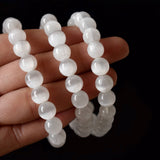 Healing Bracelet | Selenite | Beaded Gemstone Bracelet: 6mm