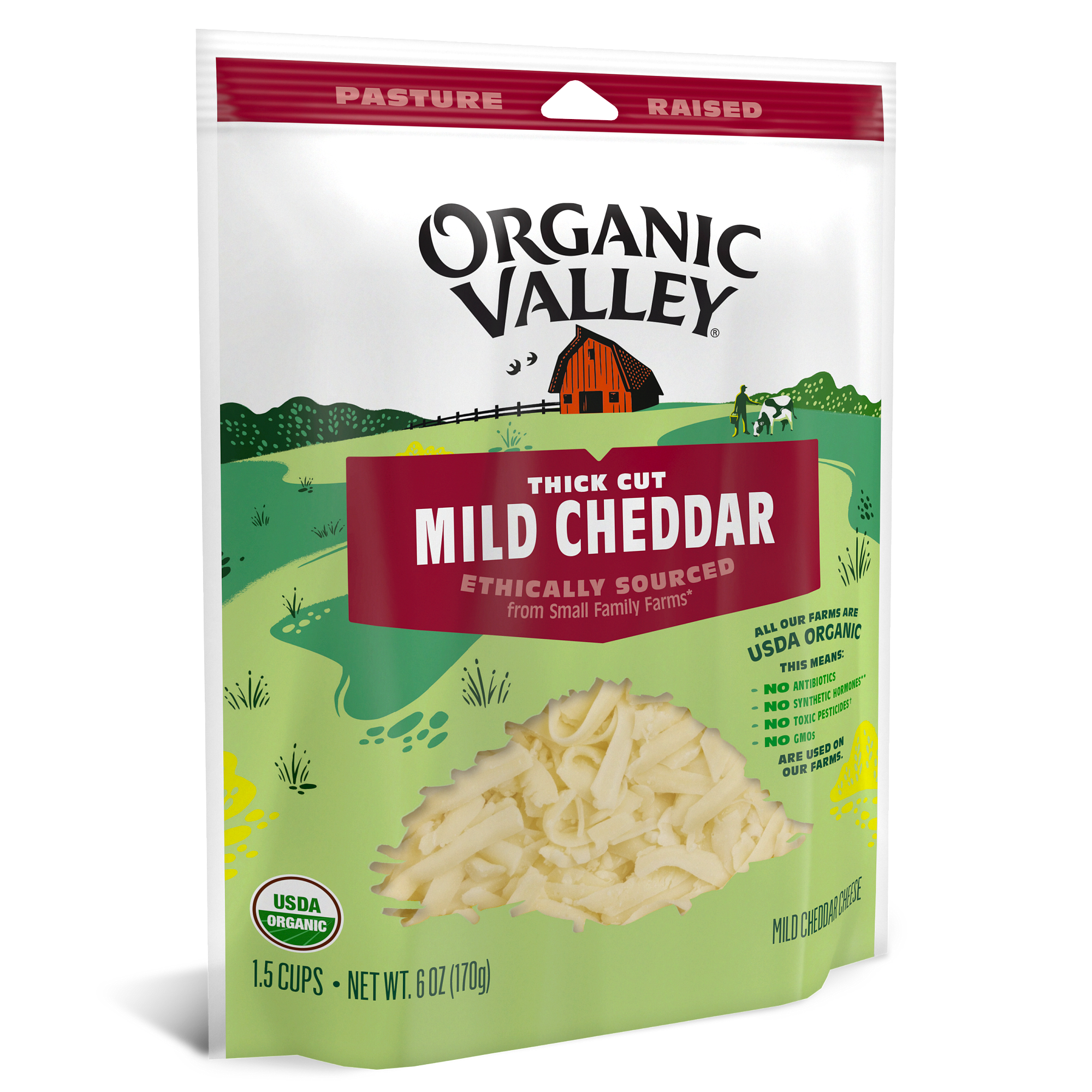 Organic Valley-Shredded Mild White Cheddar