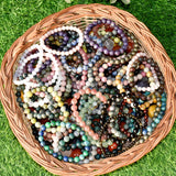 Round Beads Bracelets | Crystal Jewelry | Chakra Bracelet: Howlite / 6mm