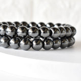 Crystal Bracelet | Hematite | Beaded Gemstone Bracelet: 6mm