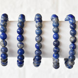 Crystal Bracelet | Lapis Lazuli | Beaded Bracelet: 6mm