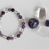 CROWN Chakra Gift Set | Healing Crystals | Reiki Crystal Kit: SET2 (Tumbles+ Bracelet)