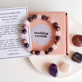 LOVE Crystal Gift Set | Love Crystals | Heart Chakra Kit: SET2 (Tumbles+ Bracelet)