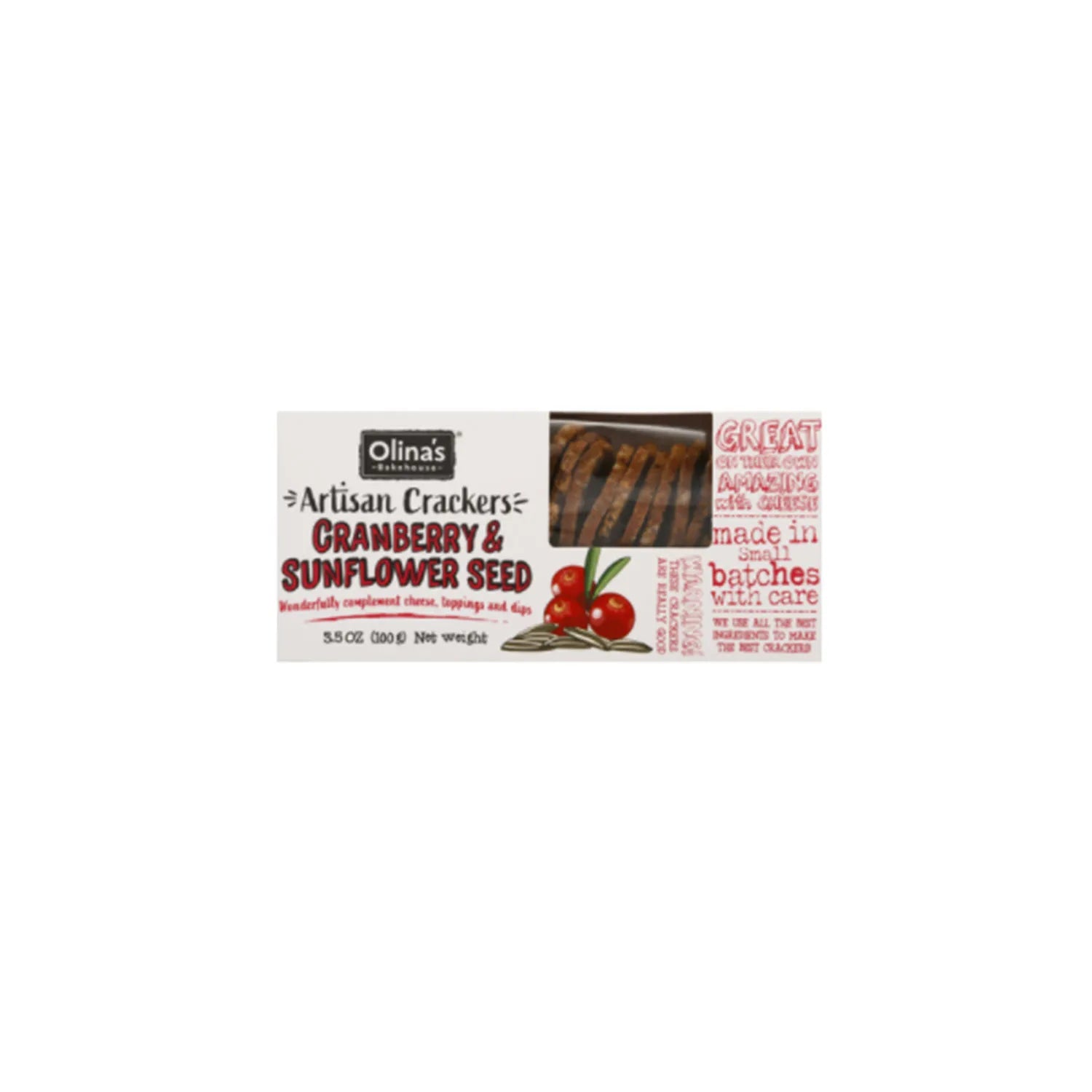 Olina Artisan Crackers Cranberry Sunflower Seed