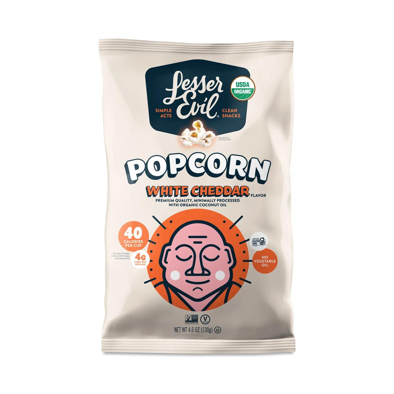 Lesser Evil White Cheddar Popcorn 4.6 oz