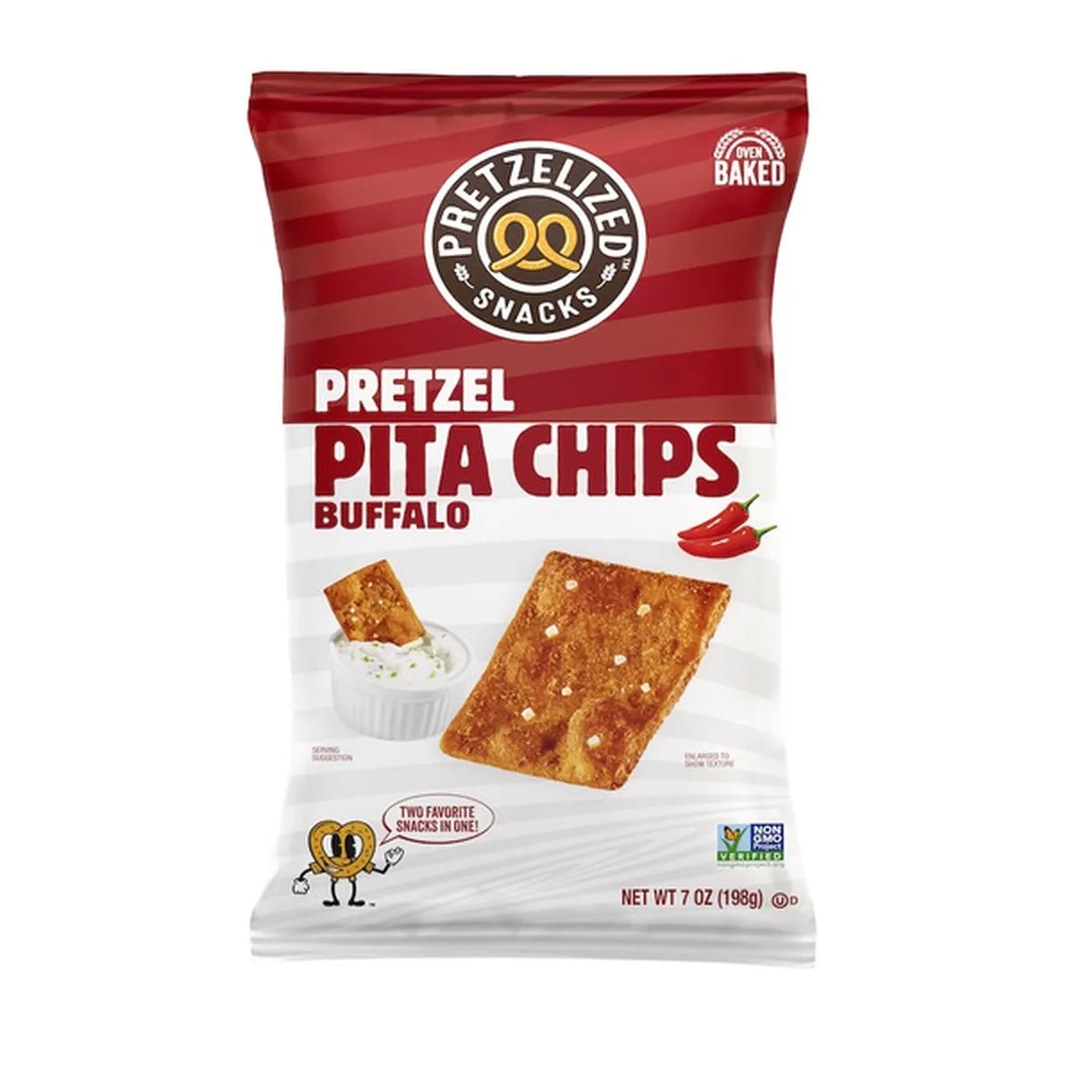 Pretzlized Snacks Pretzel Pita Chips Buffalo 7 oz